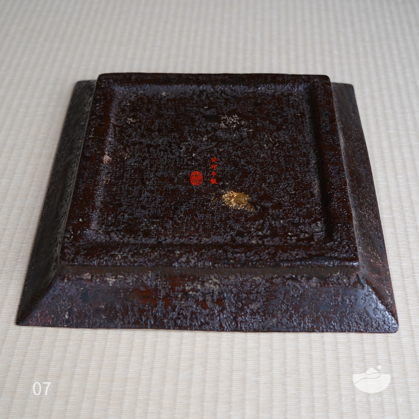 日光山方型漆盤(亮棕色&紅棕底面)