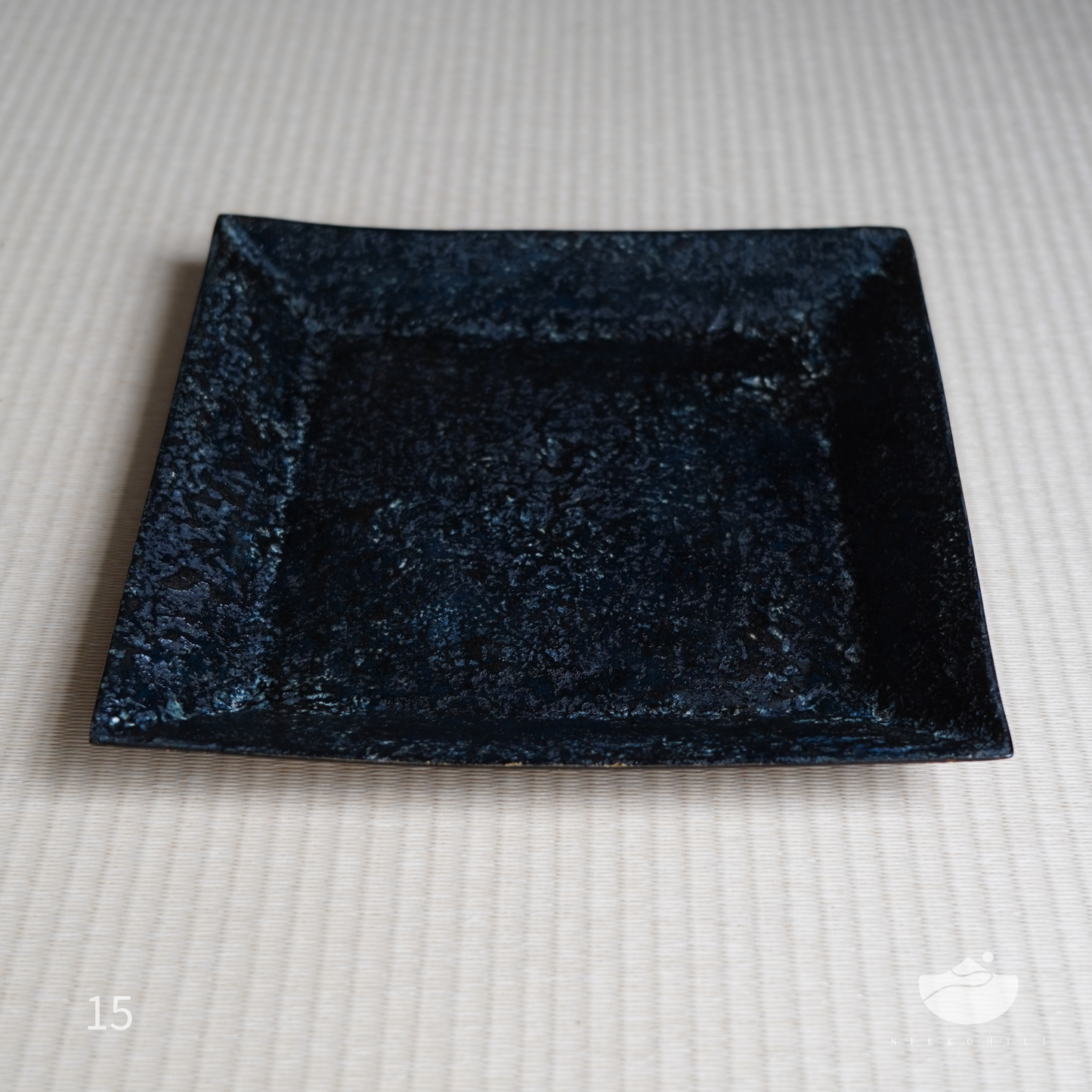 Nikko Hill Lacquer Tea Tray(Deep Blue with Black and Gold Base)