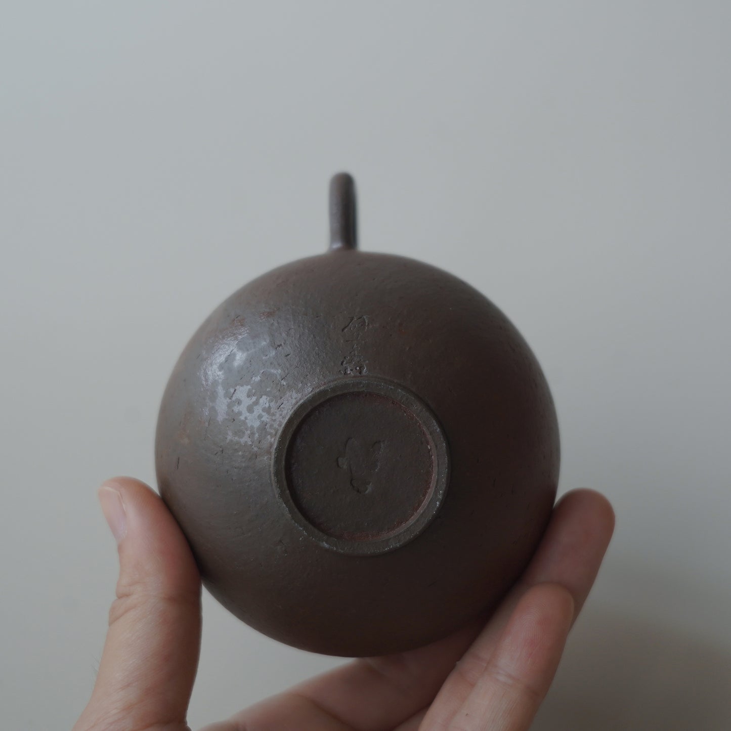 柴燒紫砂朱泥梨形單孔壺