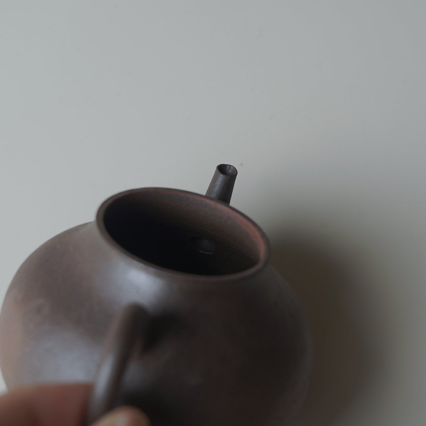 柴燒紫砂朱泥梨形單孔壺