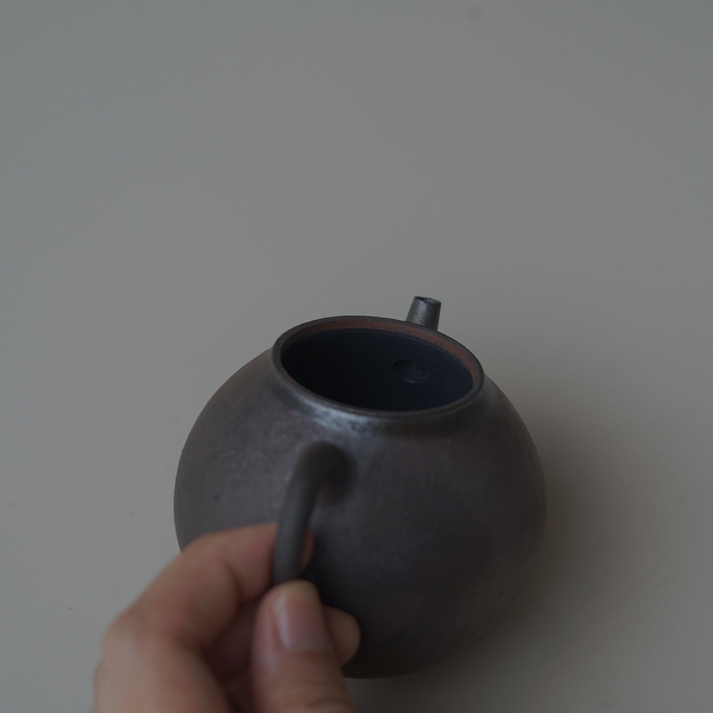 柴燒紫砂朱泥單孔壺