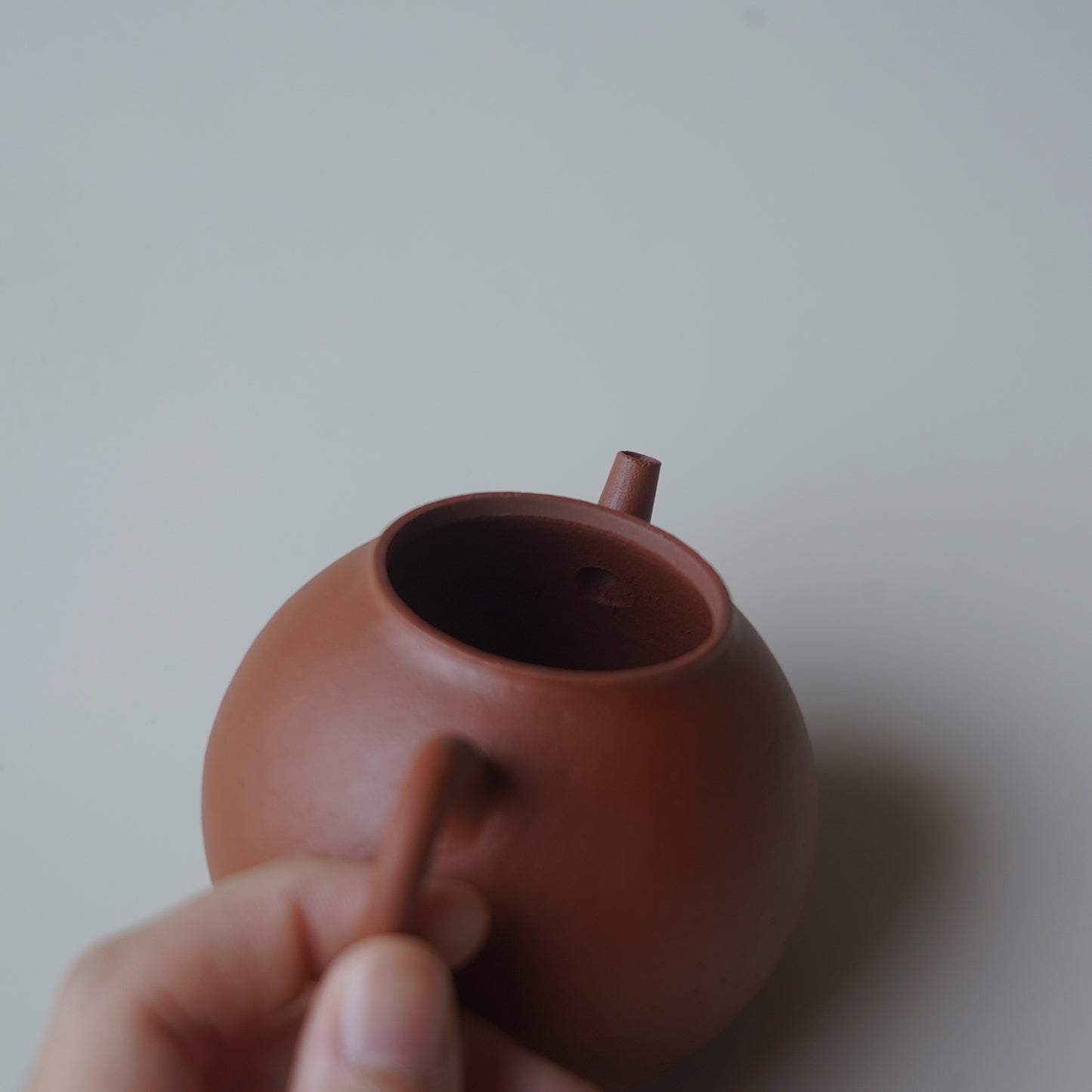 紫砂朱泥單孔壺