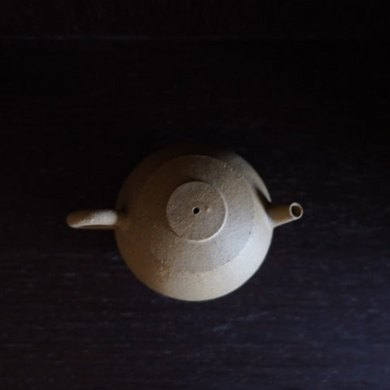 Yellow Clay Teapot with Large Knob Handle