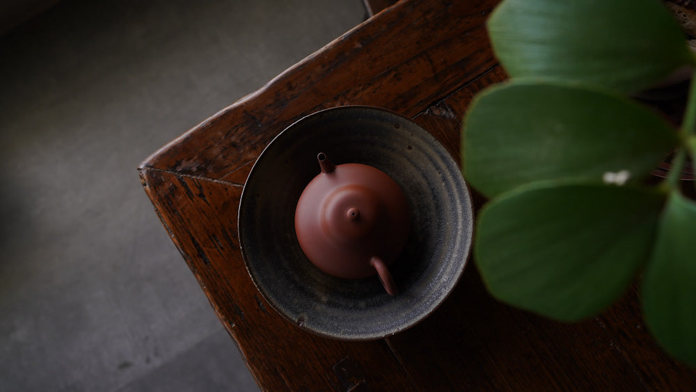 Cinnabar Clay Flat Horizontal Teapot