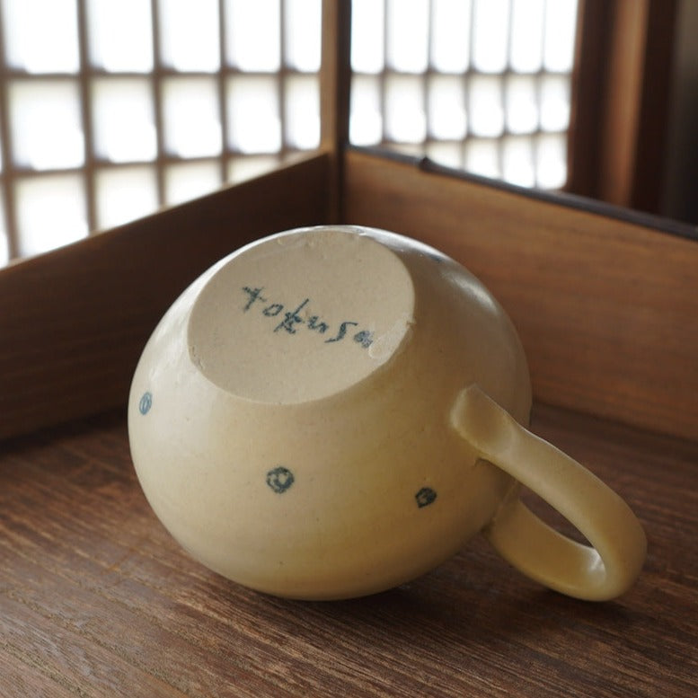 Crayon-painted Ceramic Round-flat Teapot
