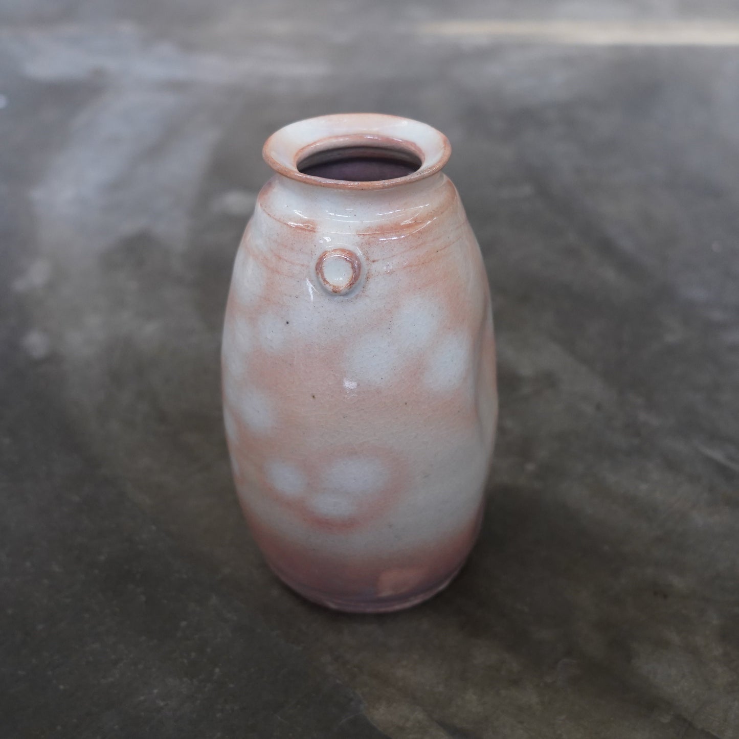 荻燒粉白陶花器