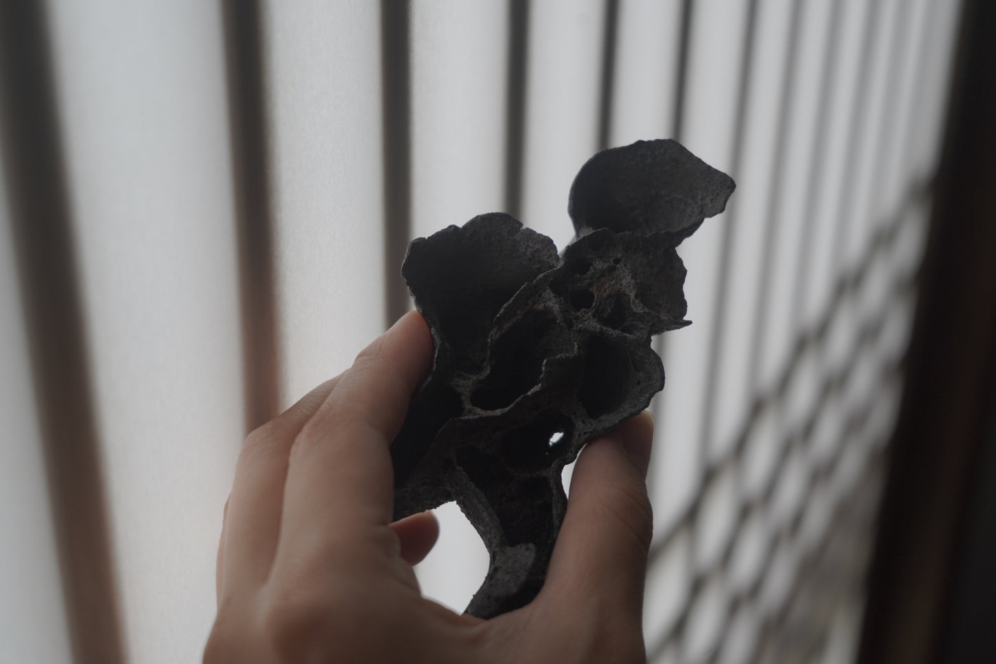 手捏茶匙枕 -立體花-小/灰黑色