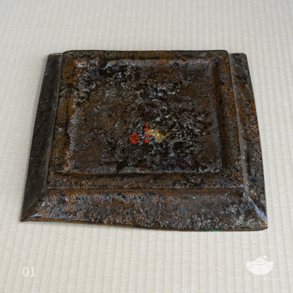 日光山方型漆盤( 亮綠&棕色底面)