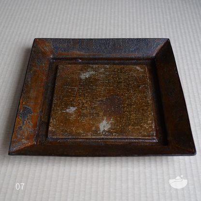 Nikko Hill Lacquer Tea Tray(Light Brown with Reddish Brown Base)