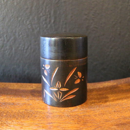 Tea warehouse/jujube wood hand-carved orchid black lacquer