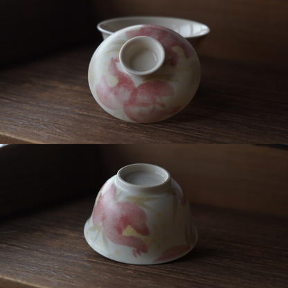 花紋陶瓷蓋碗(兩款)