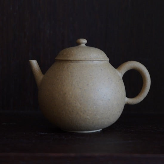 Yellow Clay Pomelo-shaped Teapot with Handle