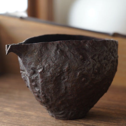 Handcrafted Clay Sculpted Flat Fair Cup