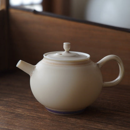 Handcrafted Thin-bodied Pink Small Round Teapot