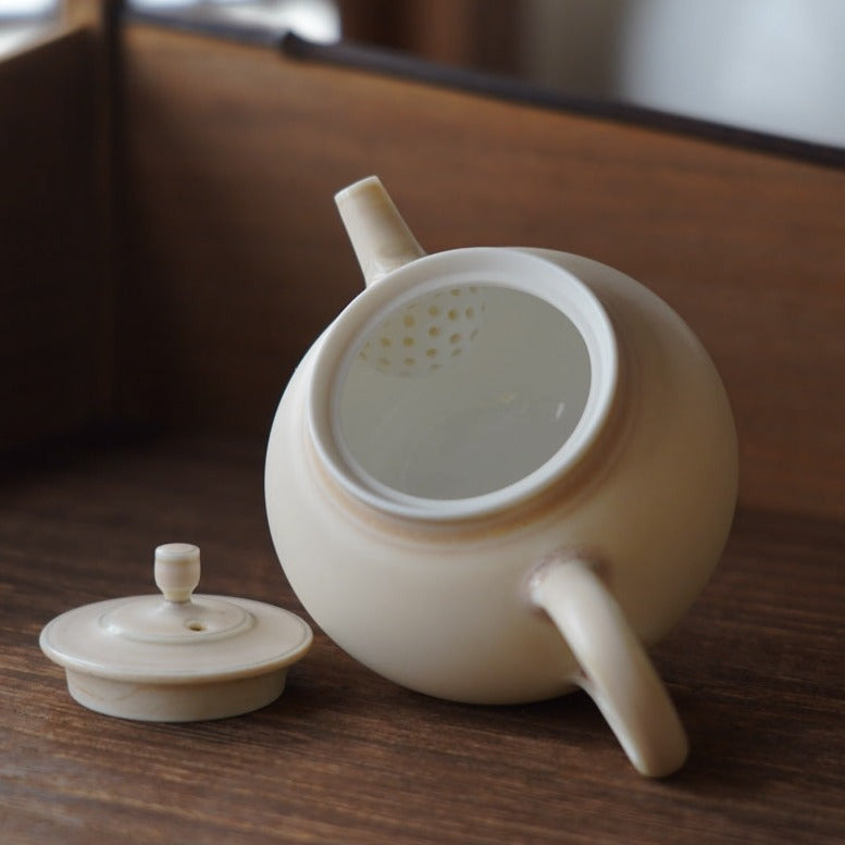 Handcrafted Thin-bodied Pink Small Round Teapot