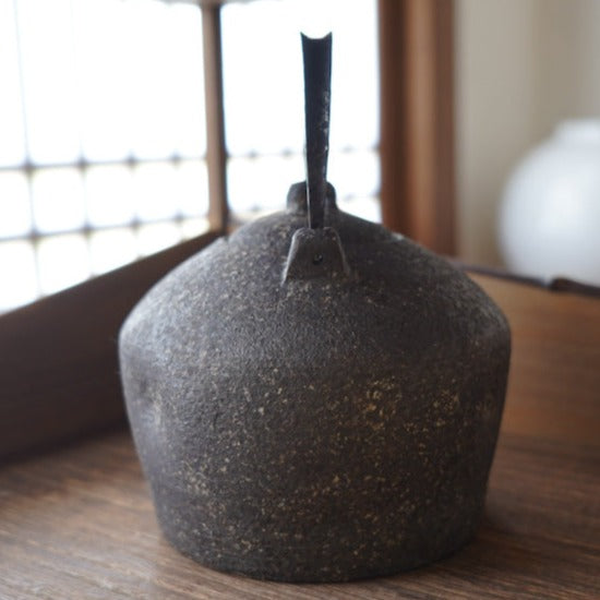 Iron-glazed Ceramic Water Kettle with Handle