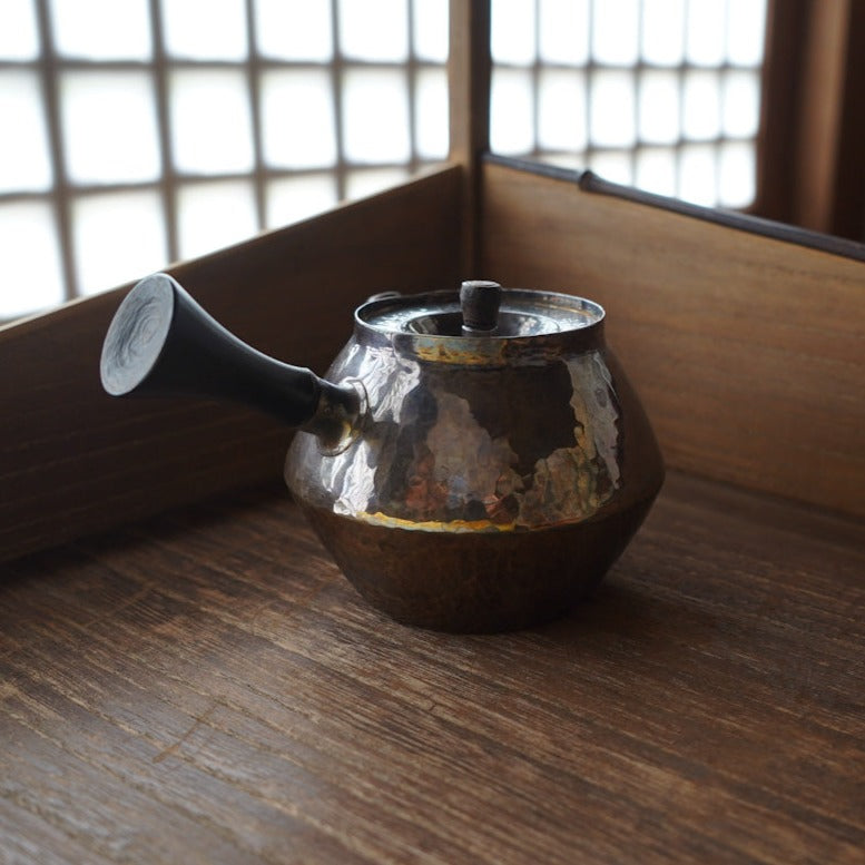 Double-conical Liulihua Silver Teapot