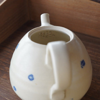 Crayon-painted Ceramic Dragon Egg Teapot