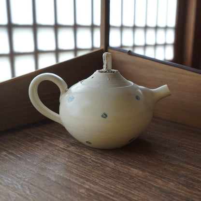 Crayon-painted Ceramic Round-flat Teapot