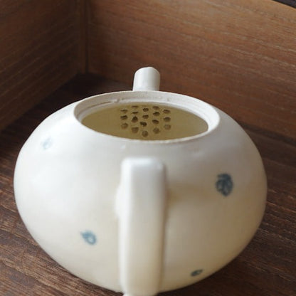 Crayon-painted Ceramic Round-flat Teapot