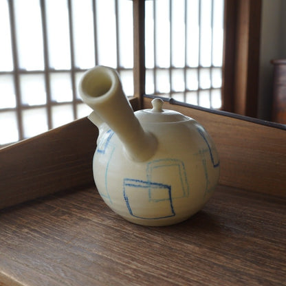 Crayon-painted Ceramic Teapot(Side Handle)