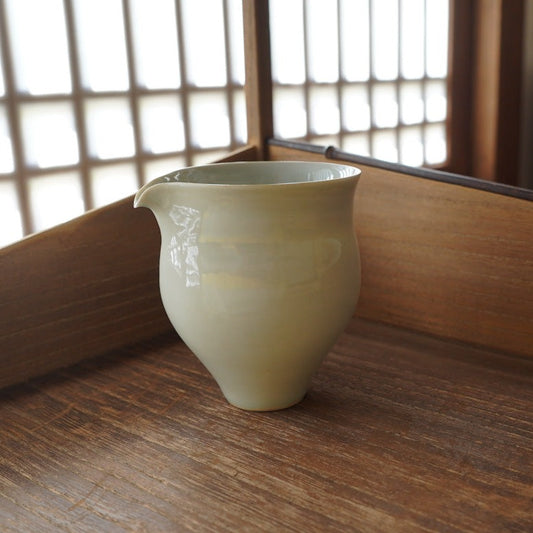 Handcrafted Fair Cup with Ash Gray Glaze(signed 日光山-Blue)