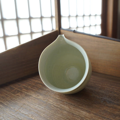 Handcrafted Fair Cup with Ash Gray Glaze(signed 日光山-Blue)