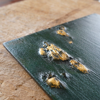 Green Lacquer with Gold Leaf Tea Tray