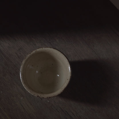 柴燒粉引圓口淡咖啡色/陶瓷杯