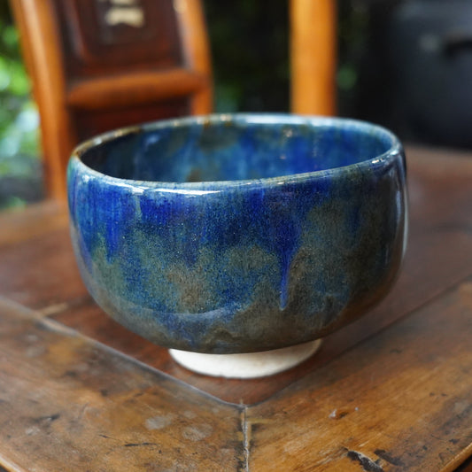 彩釉厚陶抹茶碗