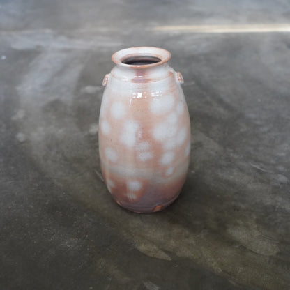 荻燒粉白陶花器