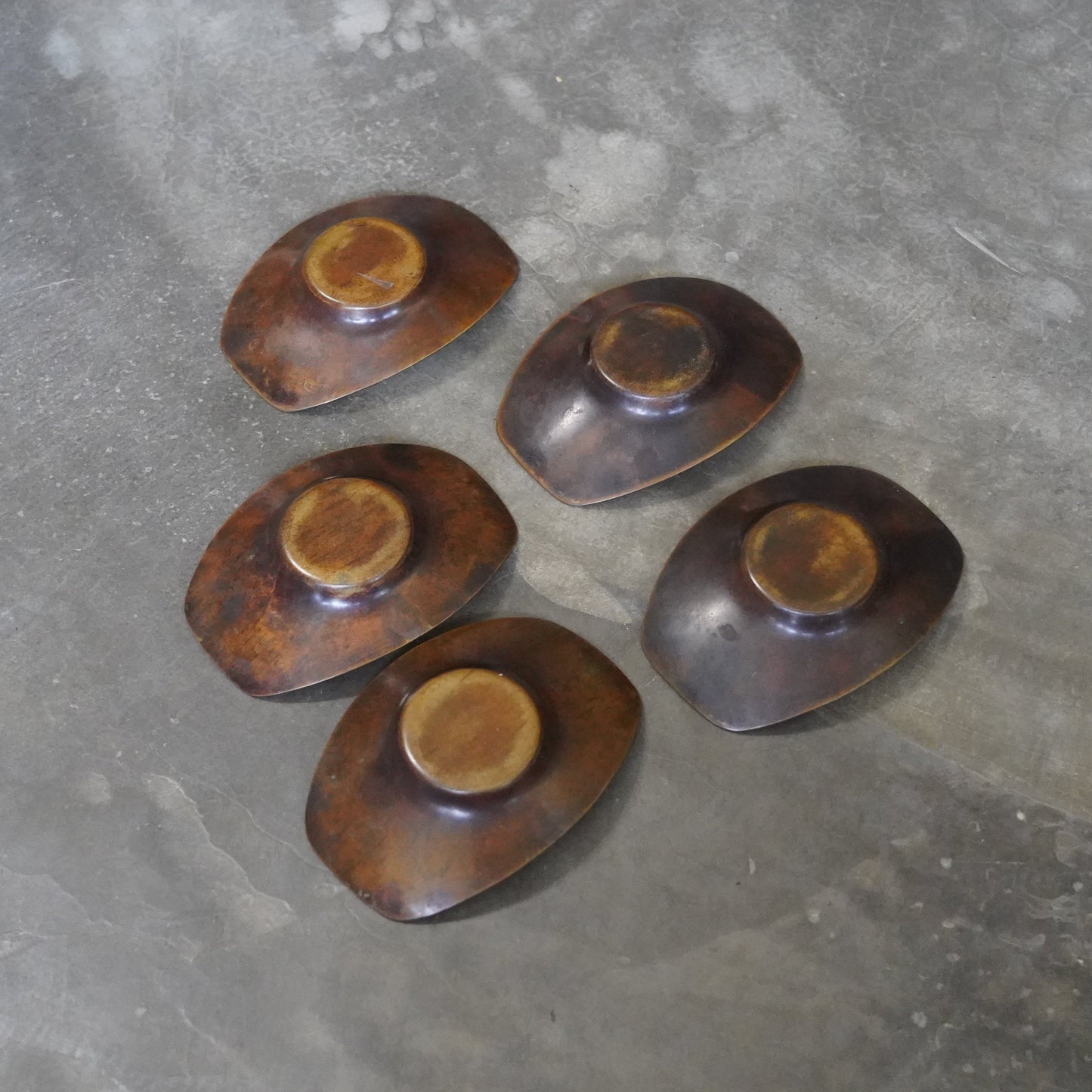 小舟型宣德銅煎茶托