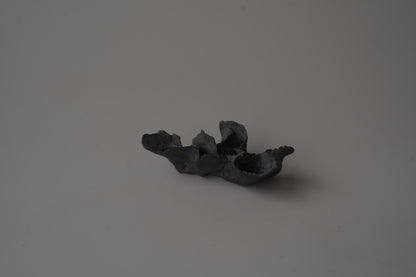 手捏茶匙枕-立體花-小/灰黑色