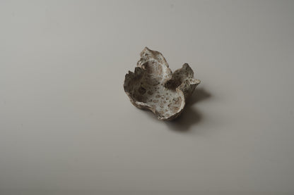 葉型燭台/白咖色