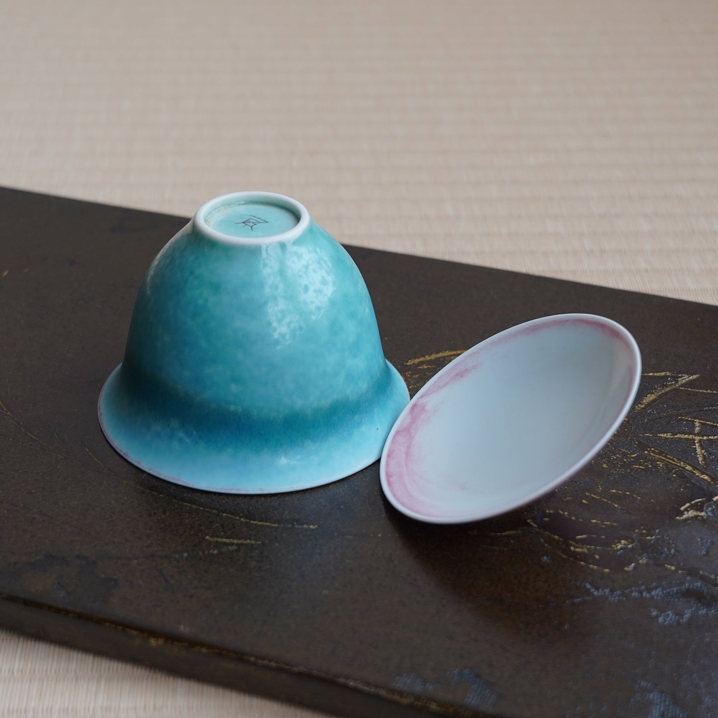 High-Temperature Reduction Fired Blue Glaze Ceramic tea bowl