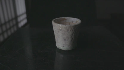 茶道/陶瓷杯(伊賀柴燒/圓口/粉白色)(A款)